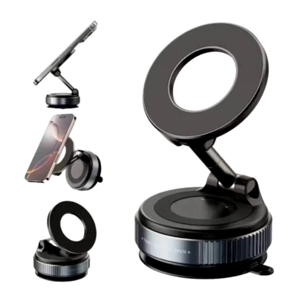 Suporte Magnético Para Telefone Carro 360 ° Rotação Dobrável Com Ventosa A Vácuo iPhone Série 12-16/Academia/Condução