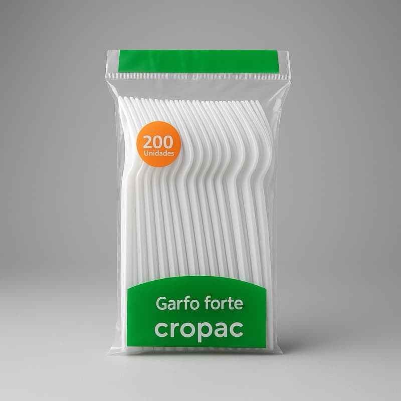 Garfo Descartável Reforçado Branco Refeição Churrasco Festa Kit com 50 100 150 ou 200 Unidades