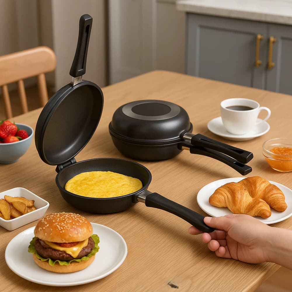 Frigideira Hamburgueira Omeleteira Antiaderente 14cm Preto Cozinha Prática