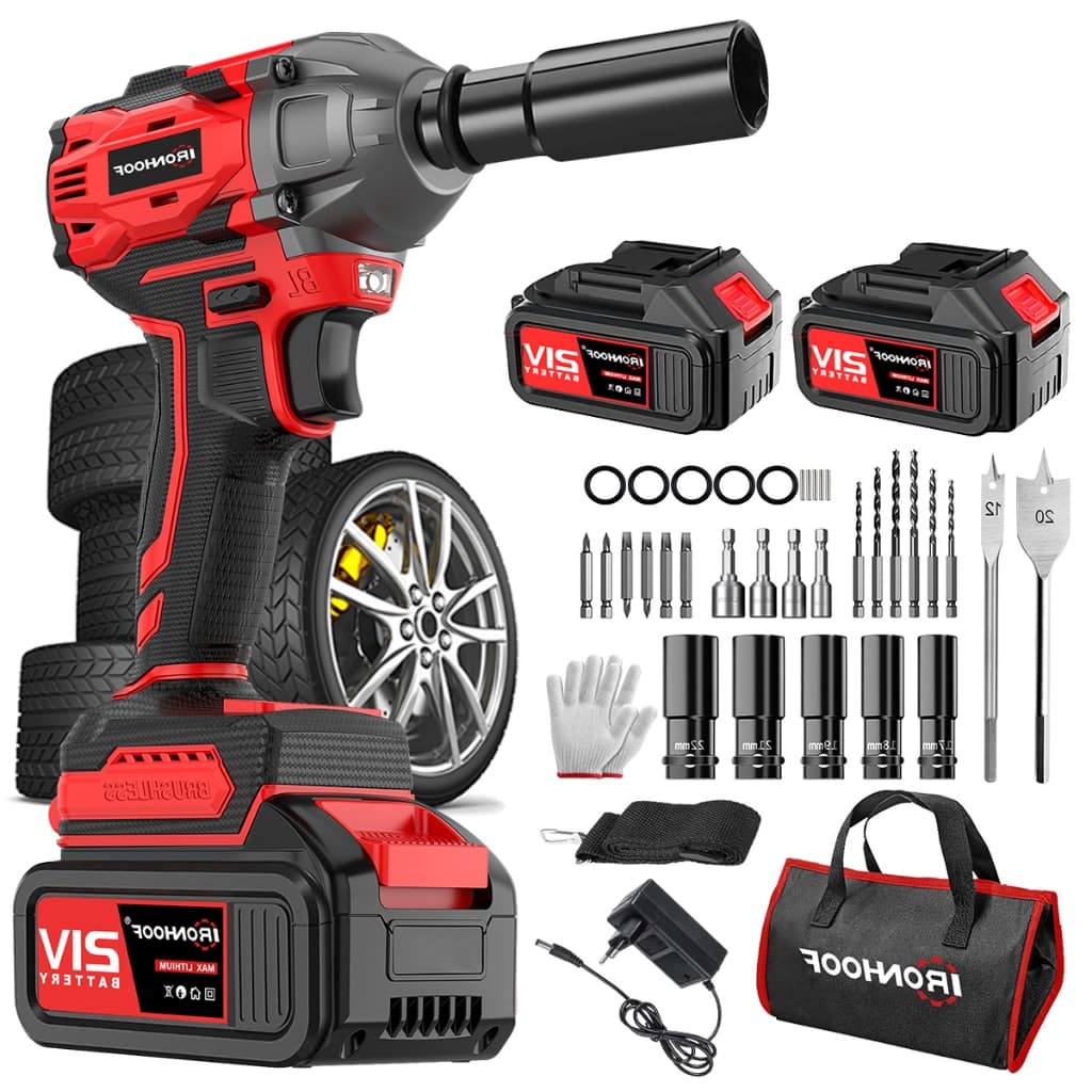 Chave de Impacto a Bateria Potente Motor Brushless Com Led 520 N·m