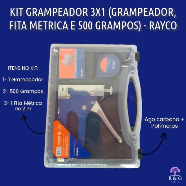 KIT GRAMPEADOR 3X1 (GRAMPEADOR, FITA METRICA E 500 GRAMPOS) RAYCO