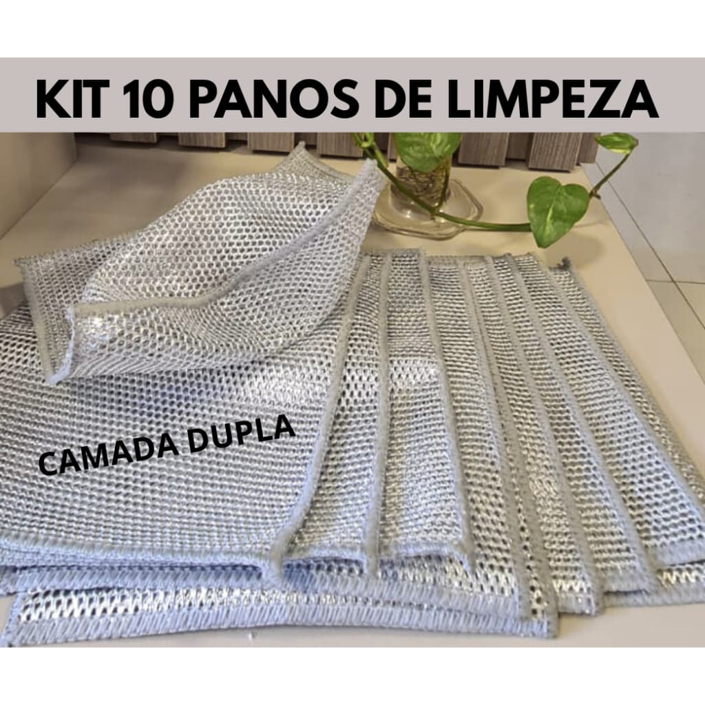 10 Peças Panos de Prato de Arame Metálico - Prata, 20x20cm, Durabilidade e Eficiência