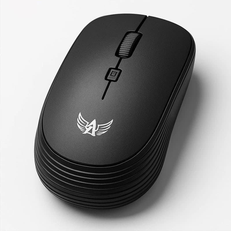 Mouse sem fio Bluetooth, dual-mode Bluetooth + 2.4G, versão com bateria preta
