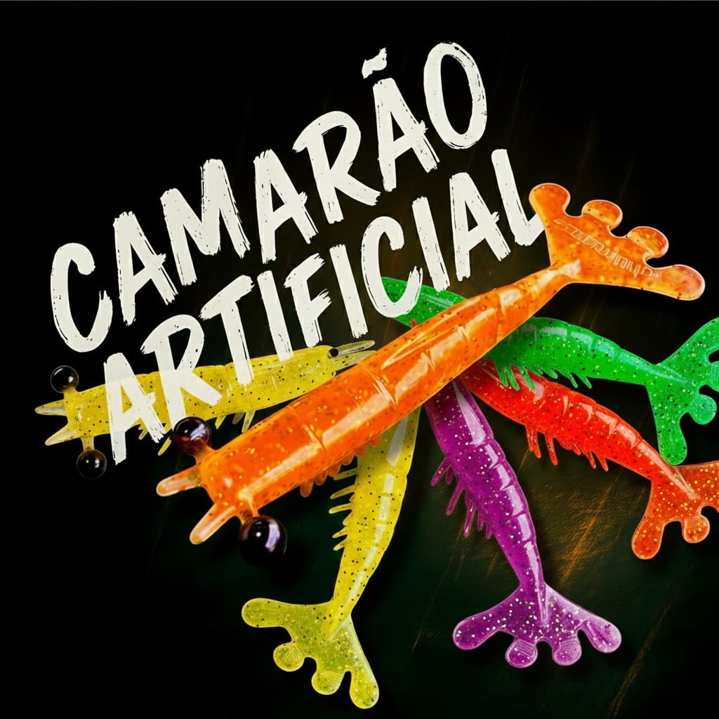 Camarão Artificial Jig Head Soft Maciço Articulado Chumbada Oficial Pesca Robalo Tucunaré Corvina
