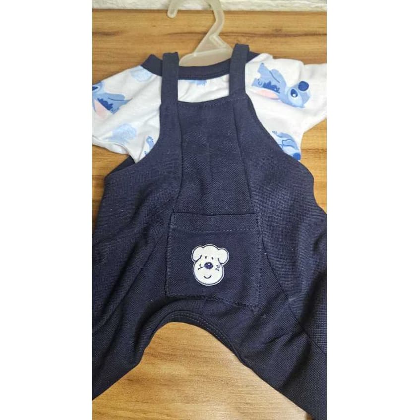 Roupa Pet Cachorro Gato Cães Gatos Linda Jardineira Macacão Com Duas Peças