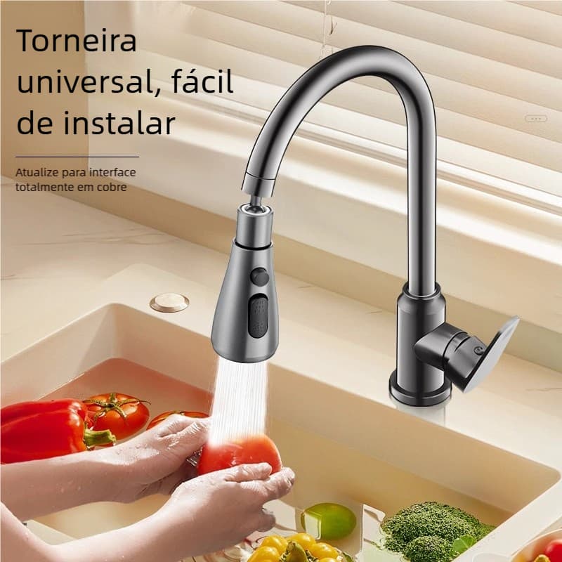 Borbulhador Rotativo Anti-Respingo - Extensão Multiuso para Torneira