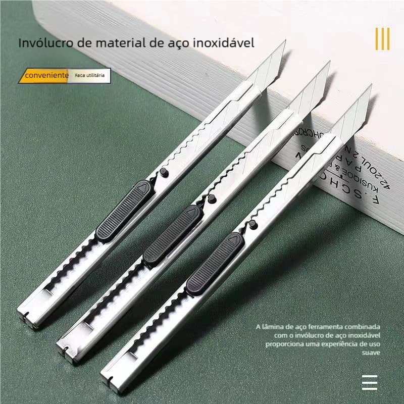 Estilete Metal Profissional 30 Graus 9mm - Para Embalagens e Aplicação de Adesivo