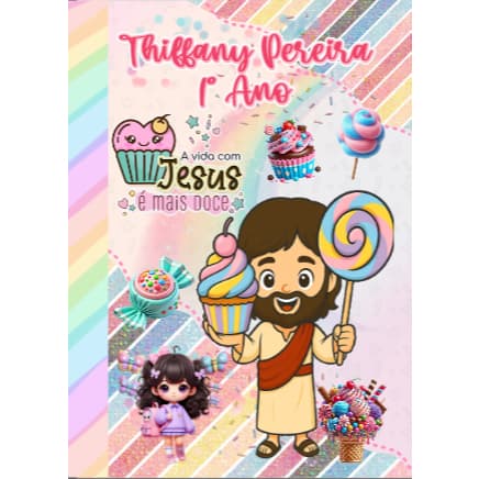 CADERNO BROCHURA GRANDE A VIDA COM JESUS É MAIS DOCE | PAUTA PADRÃO COM 96 FOLHAS ou 48 FOLHAS
