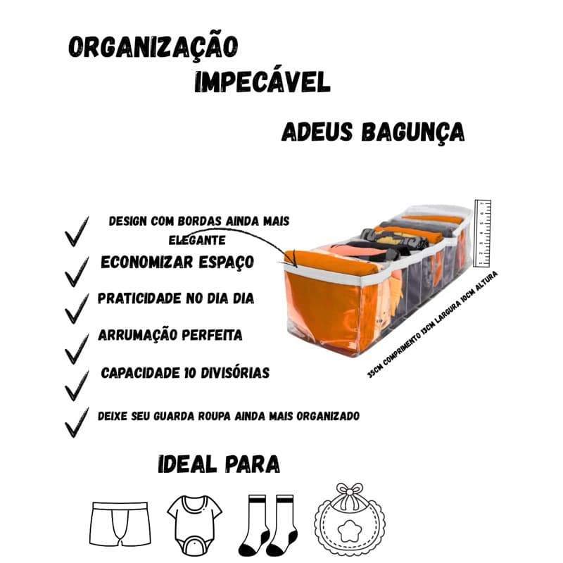 Kit 10 Colmeia Organizadora Organizador Atacado (35x13x10)