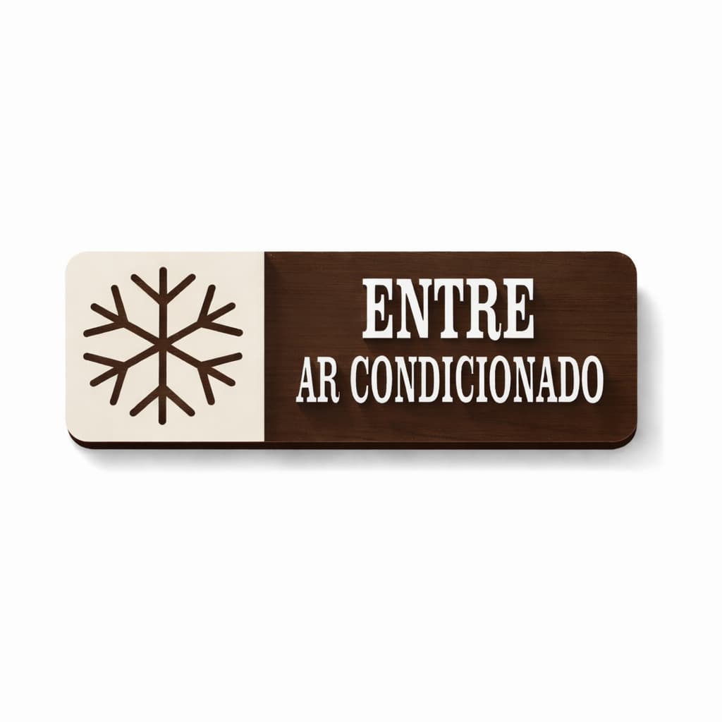 Placa Entre Ar Condicionado Em Mdf Sinalização Decorativa Setor