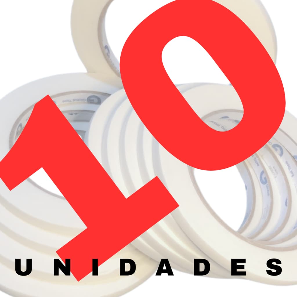 Fita Adesiva P/ Filetamento Bege - 6mm X 50m Crepe Fina Bege/fosca 10und 6 Milímetros Mine Fita