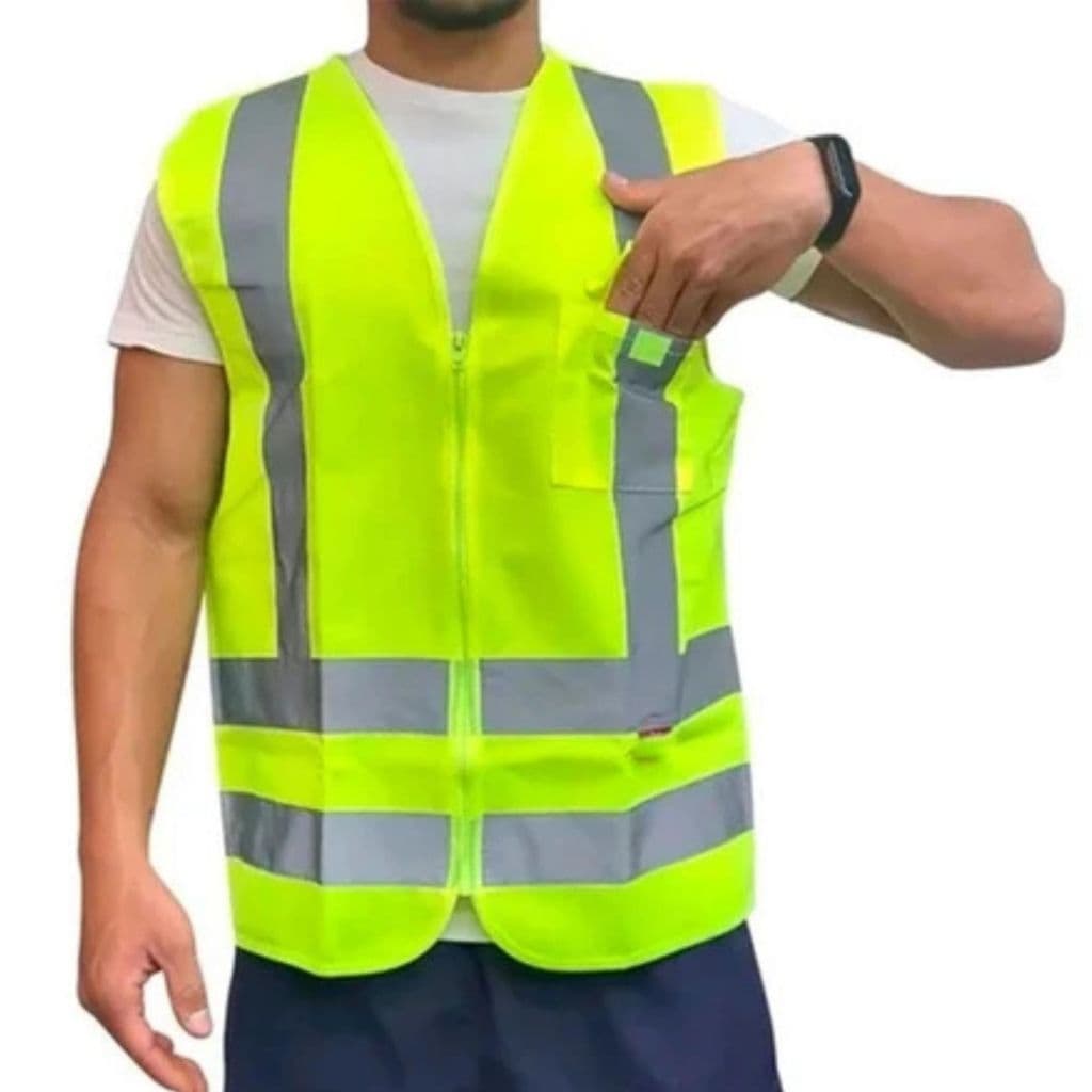 Colete De Segurança Refletivo Original Com Bolso Colete Sinalização Verde