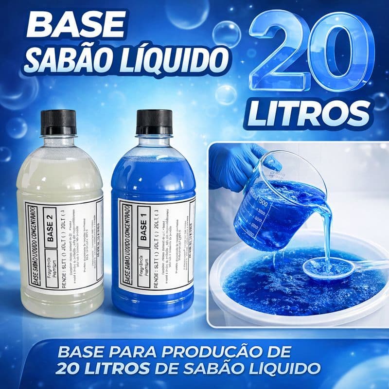 Base Para Sabão Líquido Lava-Roupas Rende 20 Litros Fácil e Prático