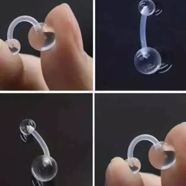 Piercing de Umbigo Transparente Silicone Flexíveis 1 unidade