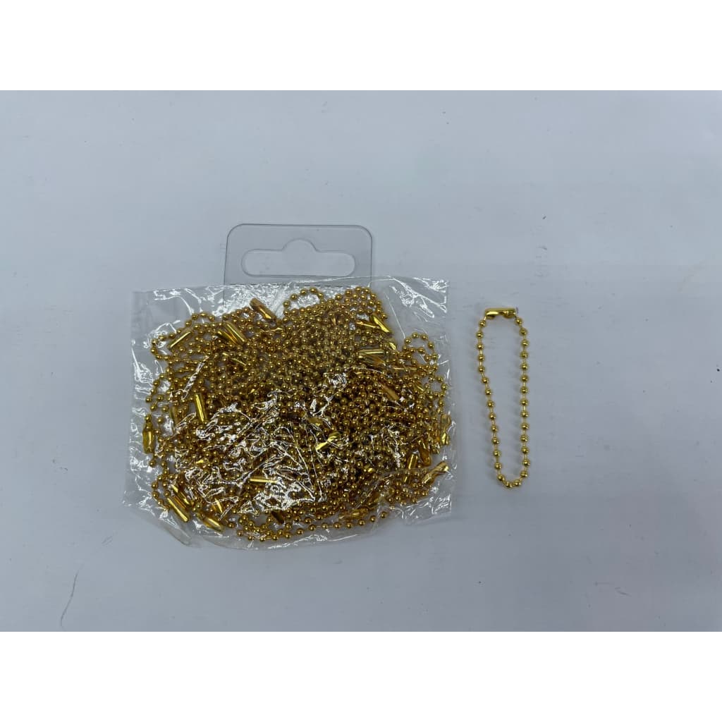 CORRENTE DE BOLINHAS COM CANOA  12CM DOURADA PACOTE COM 50 UNIDADES