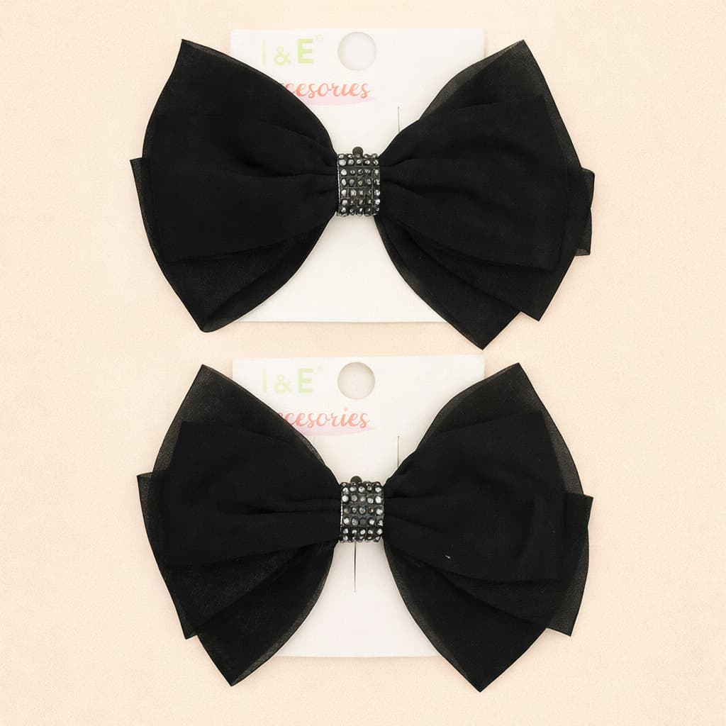 Grampo Laço Longo de Cabelo de Fita de Cetim Presilha Chic para Femenino Perfeito, Uso Diario, J&E