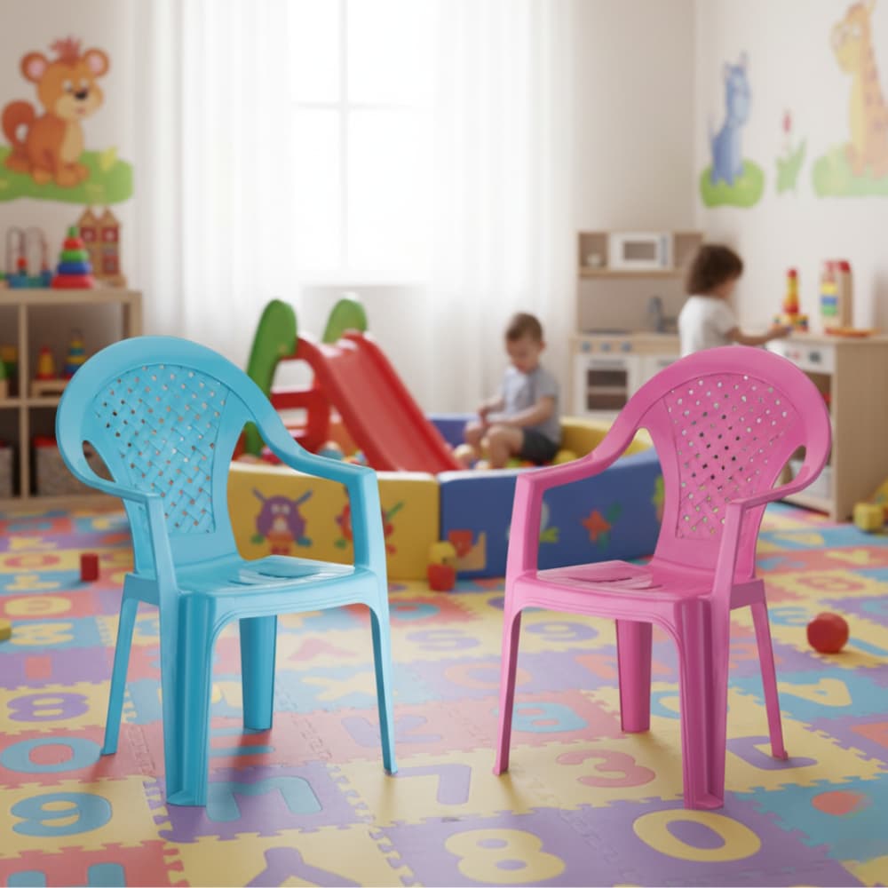 Kit 2 Cadeiras Infantil Plástico Poltrona Criança Menino Menina Resistente Festa Escola Aniversário