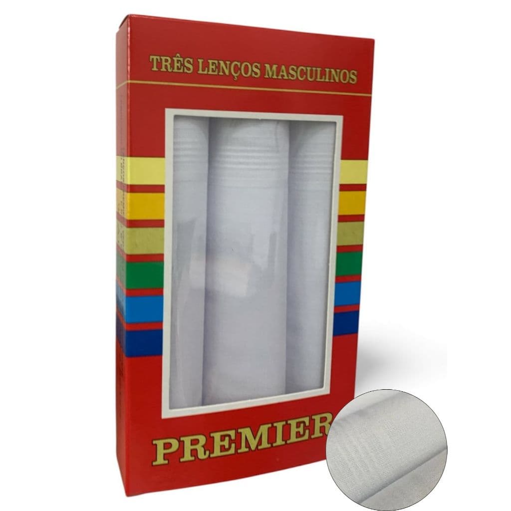 Lenço De Bolso Masculino Fino 100% Algodão Branco Premier