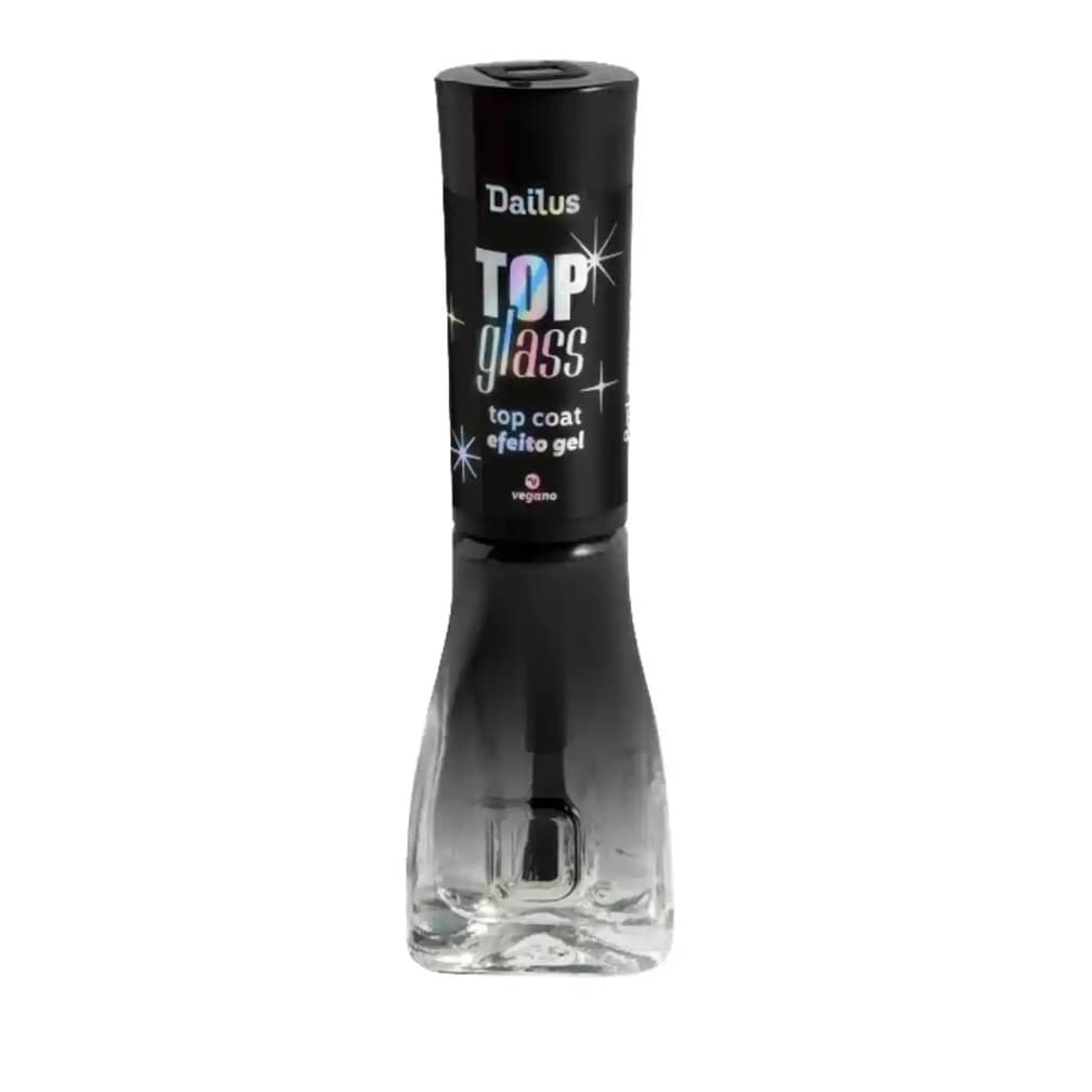 Kit 06un Esmalte Top Coat Dailus Efeito Gel 8ml Top Glass