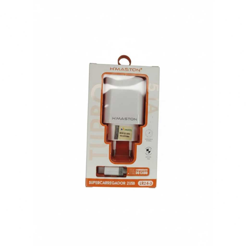 Carregador Rápido Duplo USB H'maston LR24-3 | 5.1A | Tipo-C | Energia Otimizada