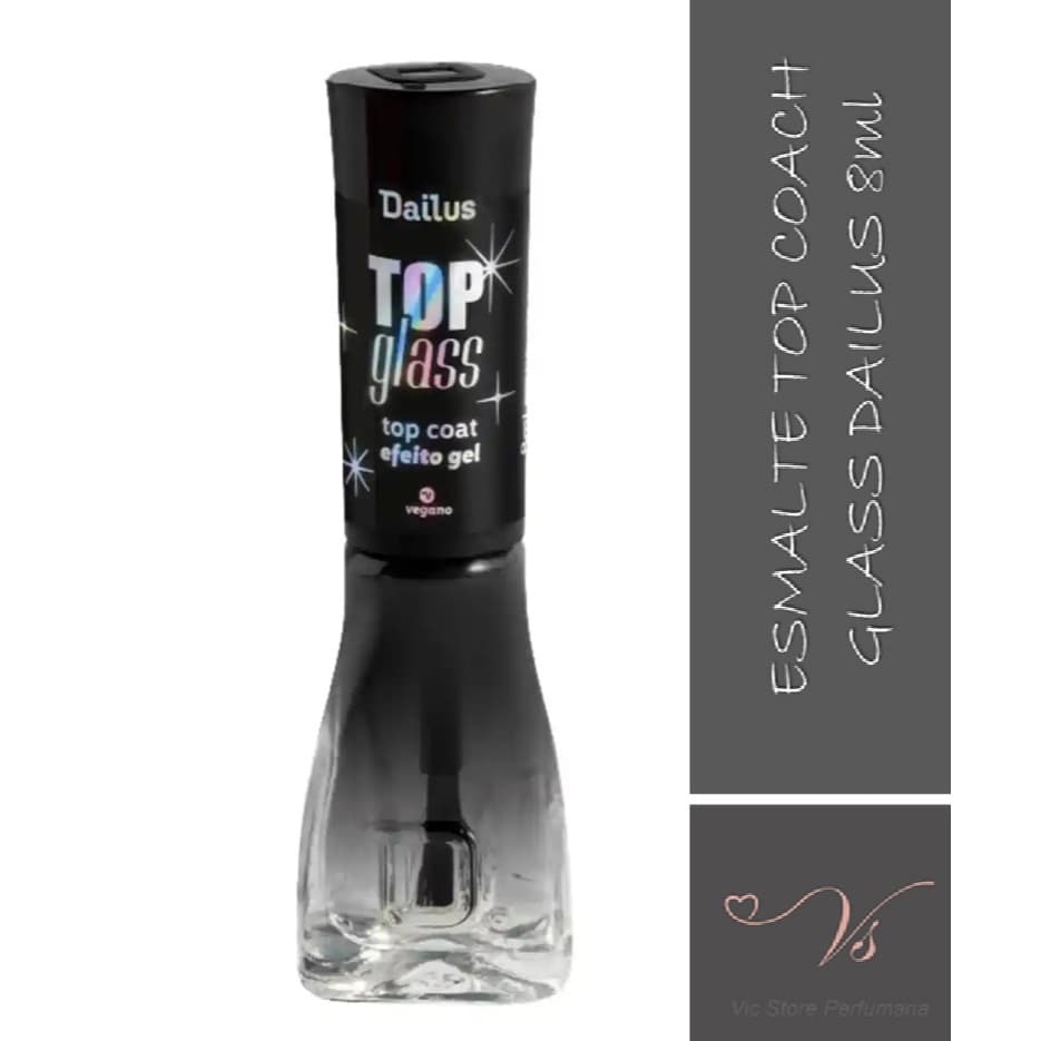 Esmalte Top Coat Dailus Efeito Gel 8ml Top Glass