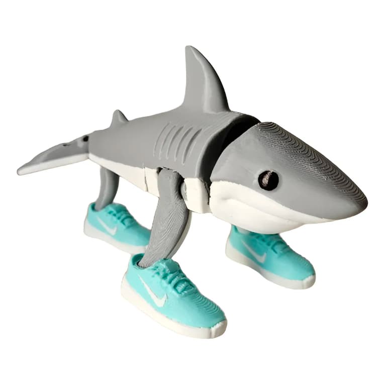 Boneco Articulado Tubarão Tralalero Tralala - Mini 14cm, Colorido 3D