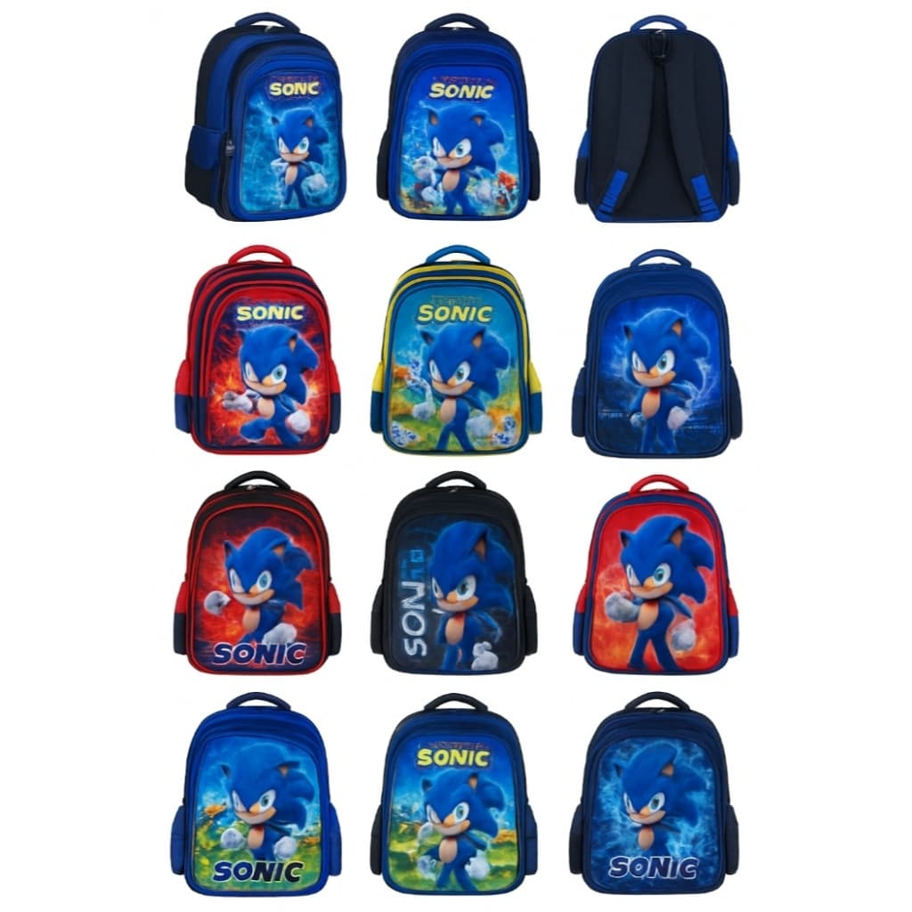 Mochila Escolar Infantil Sonic 3D Em Alto Relevo Impermeável