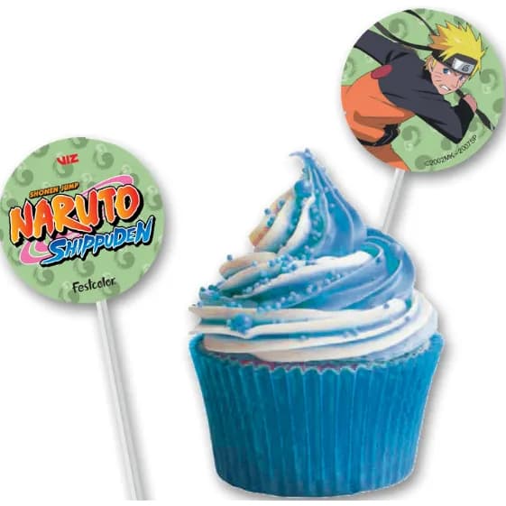 Bnadeirinha Para Docinho Naruto Papel Festa de Aniversário 08 Unidades
