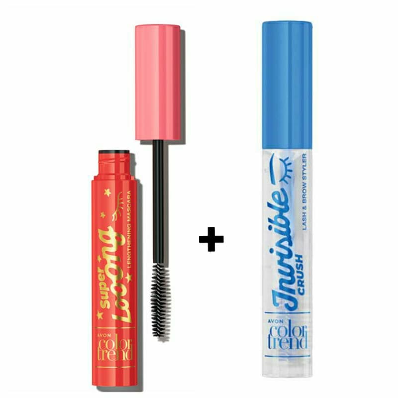 Kit 2 Máscaras Avon Colortrend Alongadora Para Cilios a Prova D Agua + Máscara Incolor para Cílios e Sobrancelhas 7ml