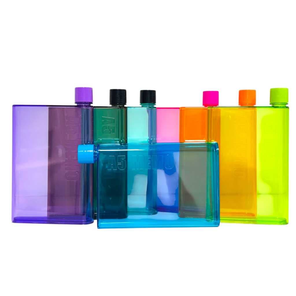 Garrafa A5 Slim 380ml Colorida Design Plano Portátil