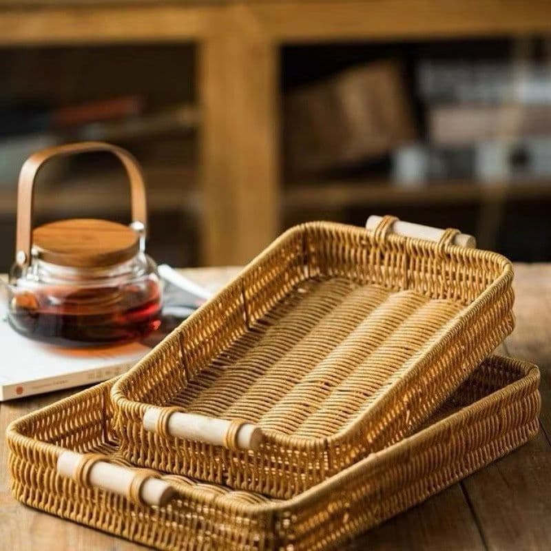 3 Bandejas Organizadoras Multiuso Retangular Cesto para servir Café Frios Petiscos Casa Cozinha