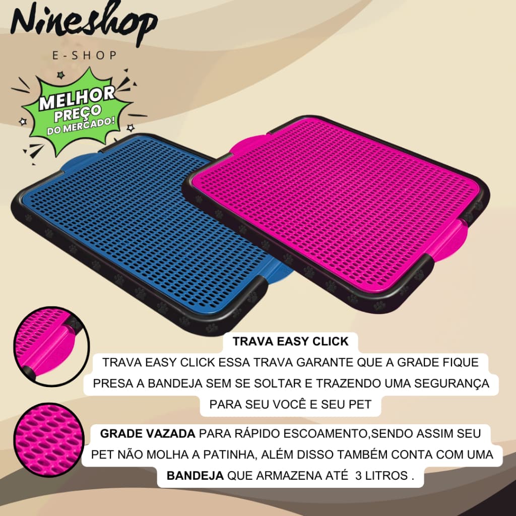 Tapete Higiênico Grade Sanitário Canino Pipi Dog Xixi Pets Cães Educador Lavável 2 Camadas
