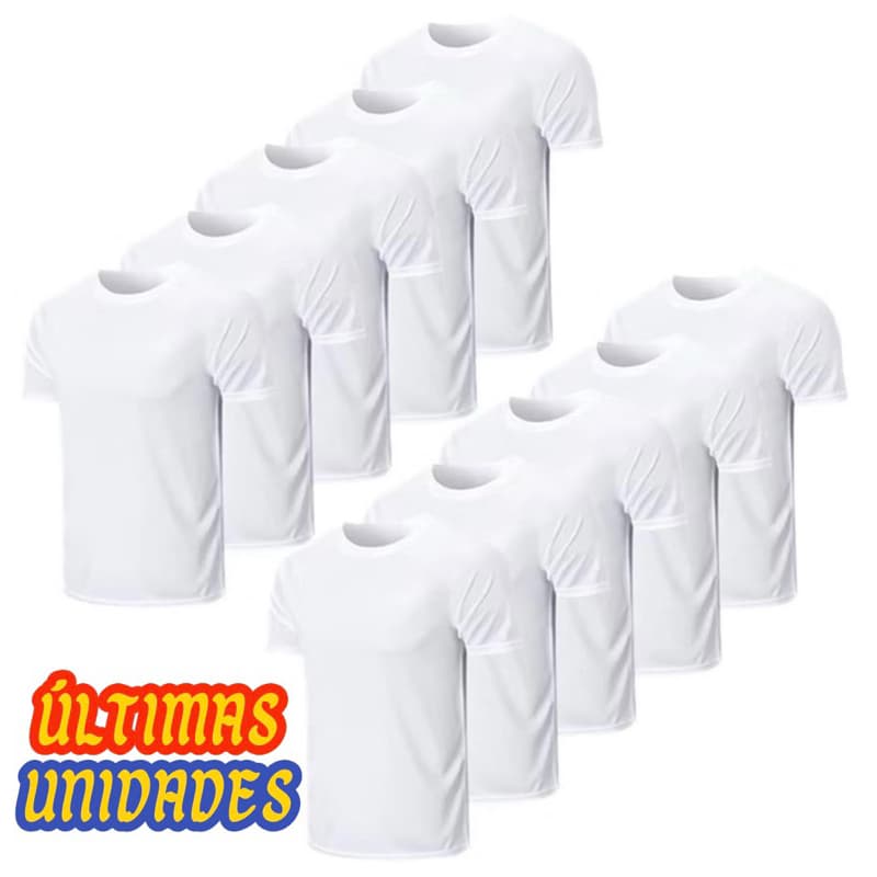 Kit 10 Camisetas Premium 100% Poliéster – Básicas Casuais | Não Amassam, Não Pegam Bolinha | Rápido Envio