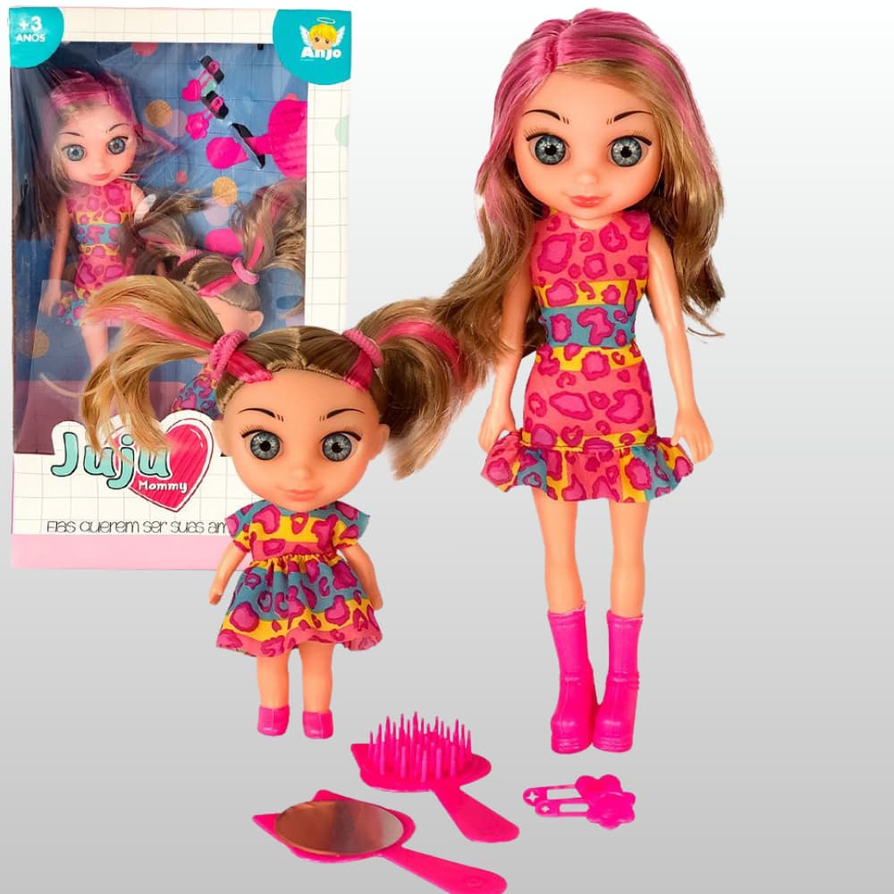 Boneca Juju Mommy Mamãe E Filhinha Com Acessórios