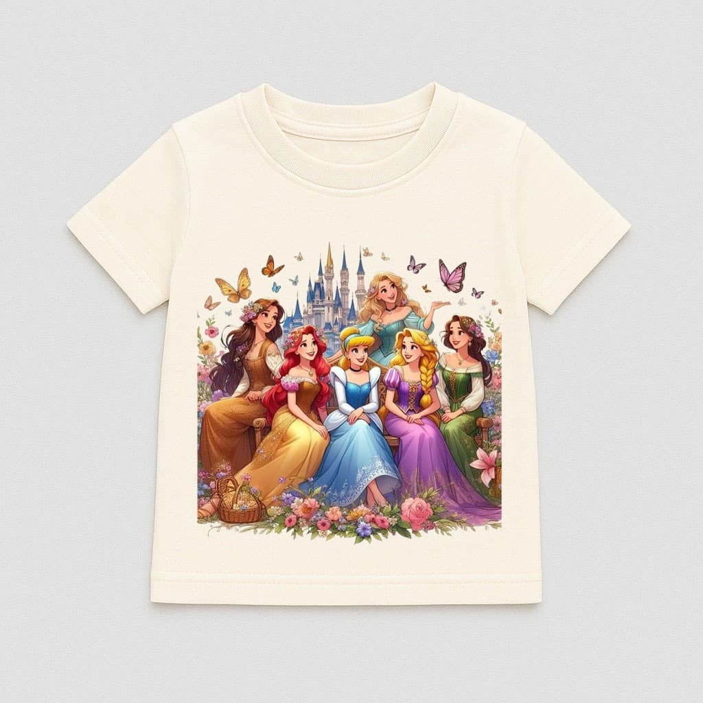 Camiseta Infantil Princesas Disney Camisa Infantil 100% Algodão Blusa Infantil Disney Princesas