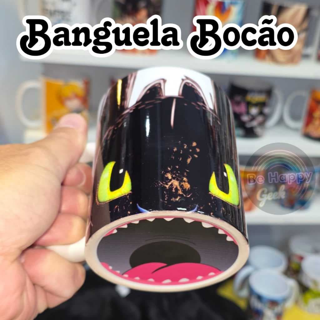 Caneca Porcelana BANGUELA FURIA DA NOITE BOCAO Personalizada com caixinha