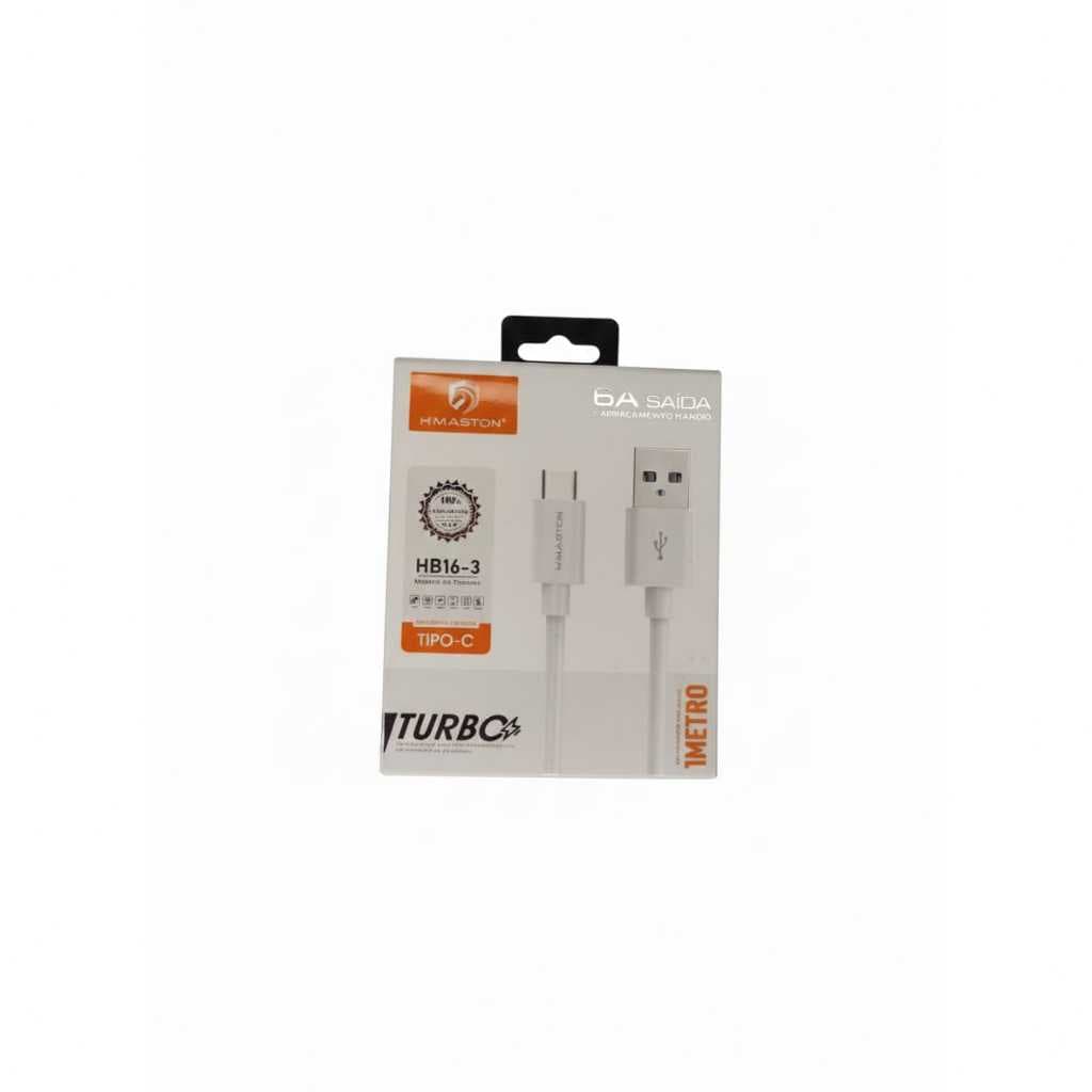 Cabo Carregamento Super Rápido Tipo-C H'maston HB16-3 | 1 Metro | 6A | Nylon Trançado