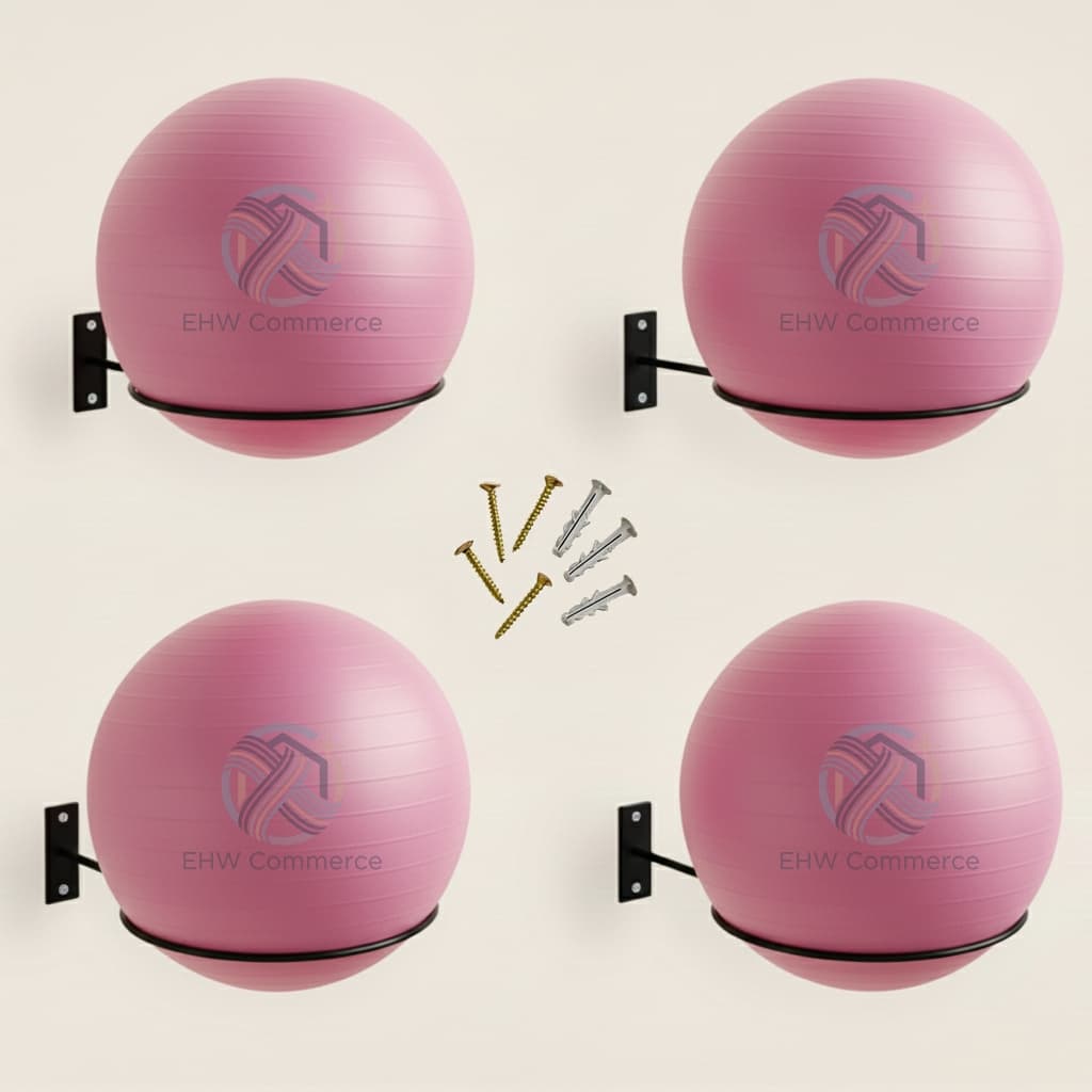 Kit04 Suporte Bola Pilates Suiça + Parafuso E Buchas Reforçado