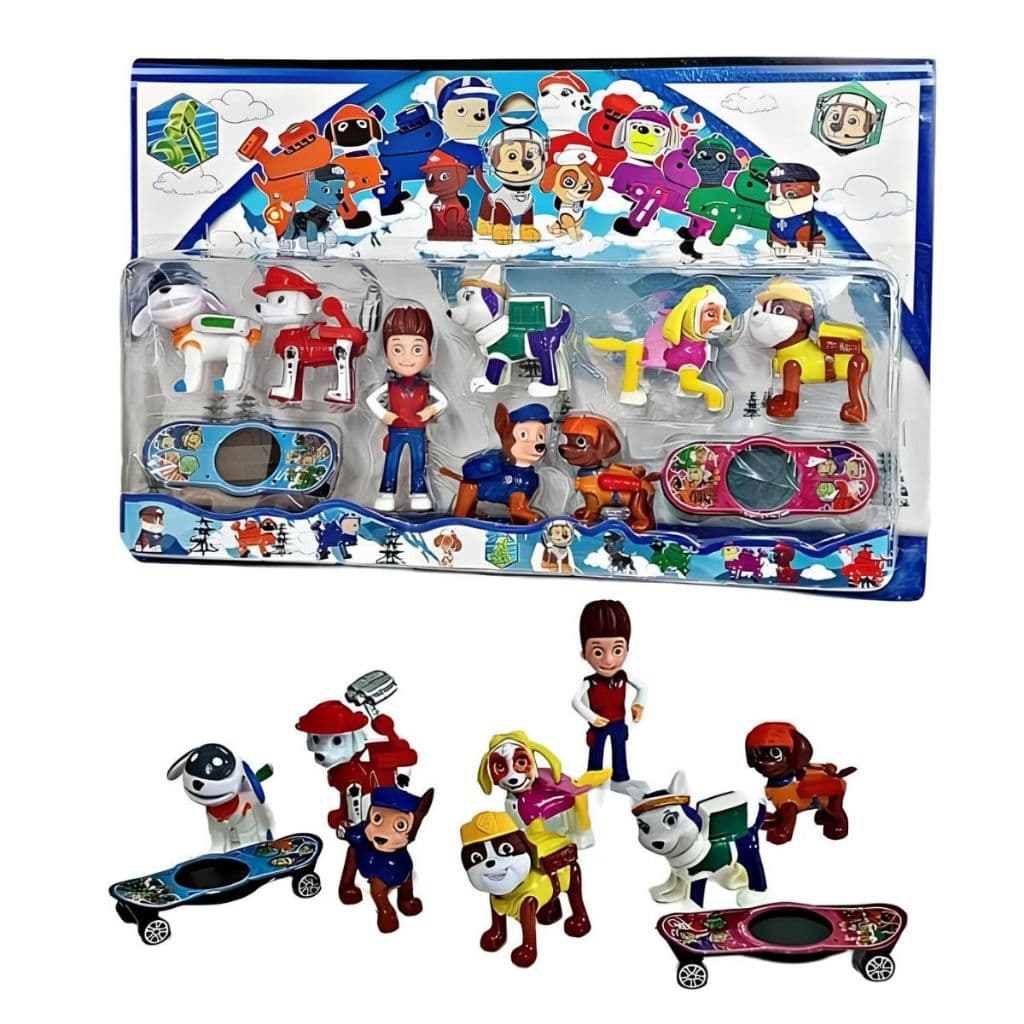 Brinquedo Infantil – Kit Bonecos Turma Patrulha Canina | 10 Peças