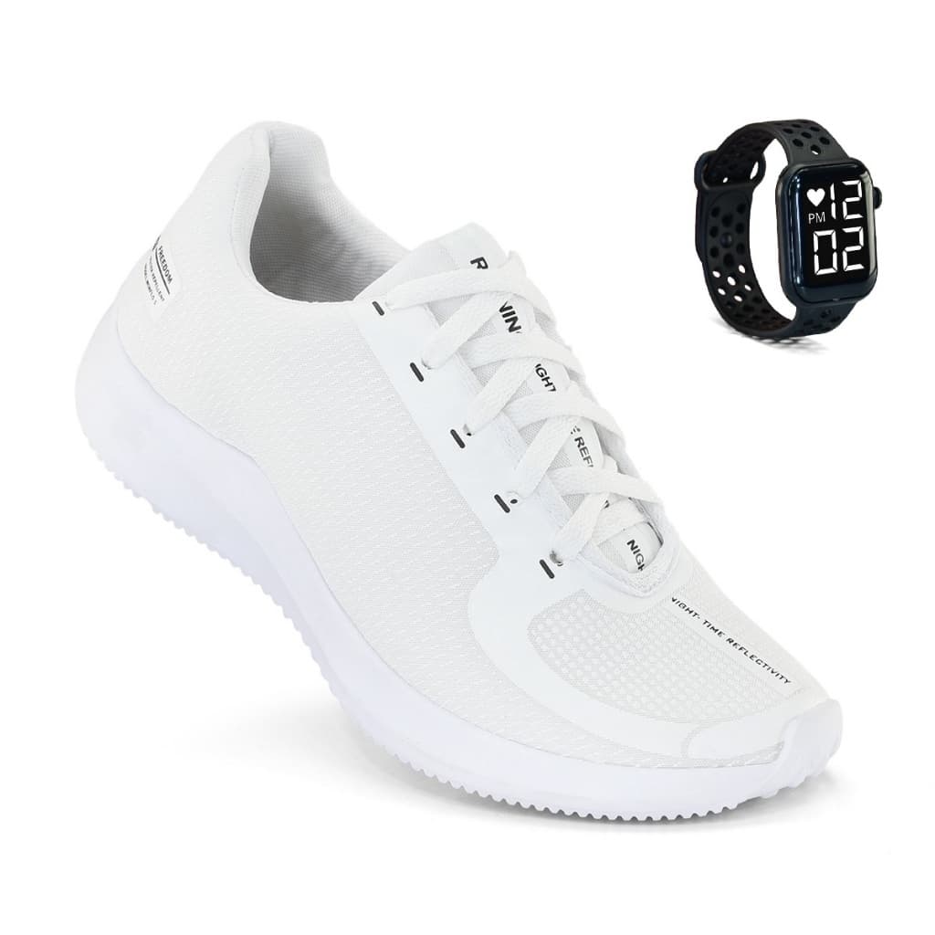Tenis Masculino + Relogio Esportivo Versatil Academia Corrida Caminhada Ultra leve e Macio