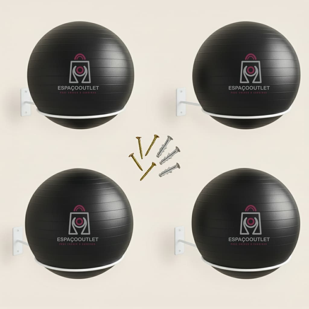 Kit04 Suporte Bola Pilates Suiça + Parafuso E Buchas Reforçado