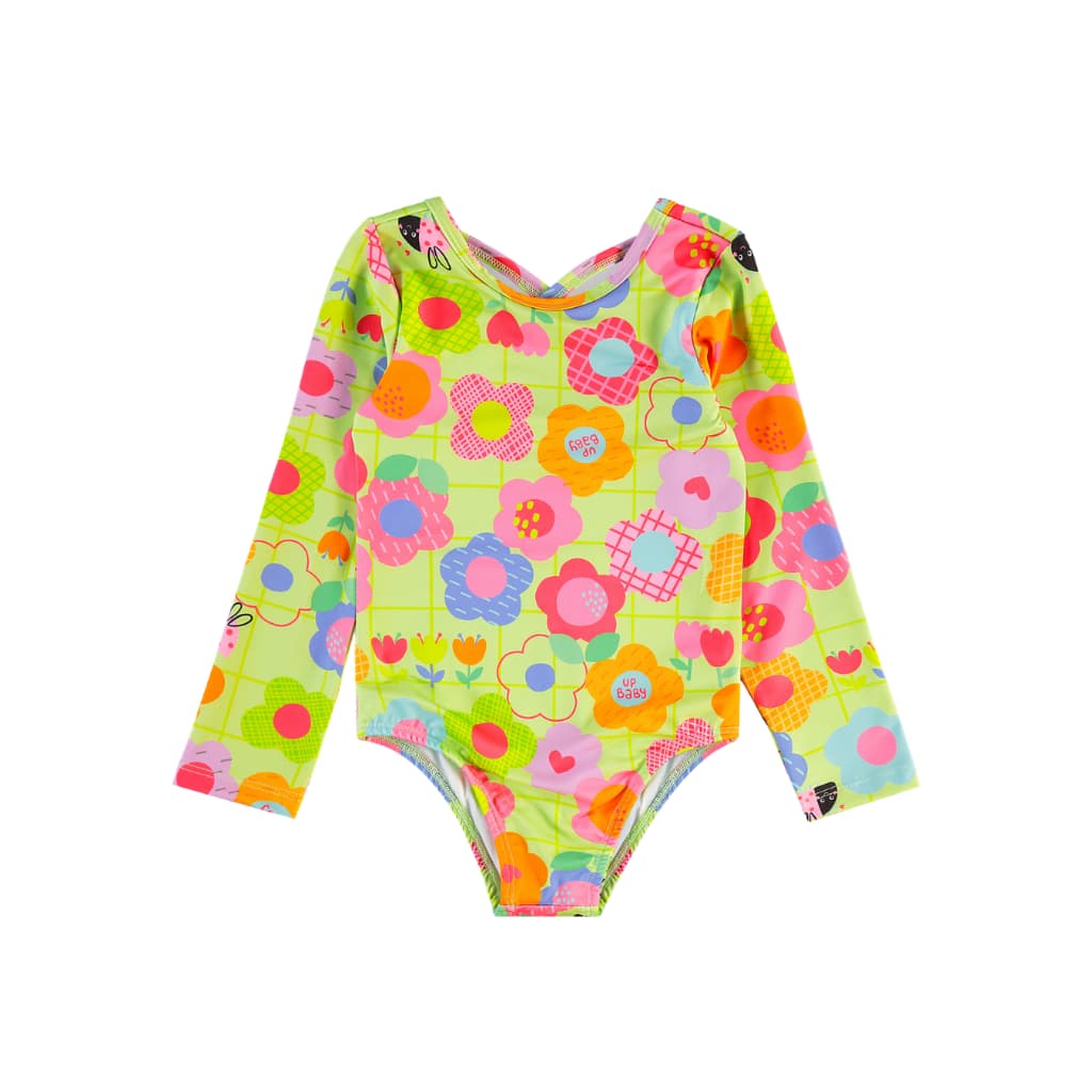Maio Infantil UV Floral Manga Longa - Proteção e Conforto para os Dias de Sol | Up Baby