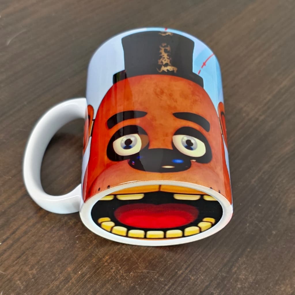 Caneca de Porcelana FIVE NIGHTS AT FREDDYS FINAF BOCAO ANIME Geek Personalizada