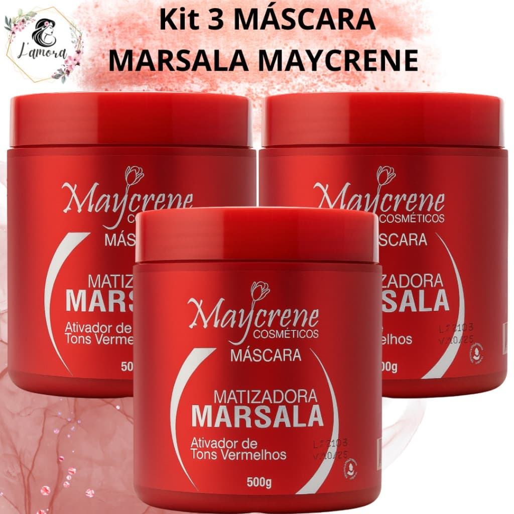 kit 3 mascara matizadora marsala maycrene 500ml