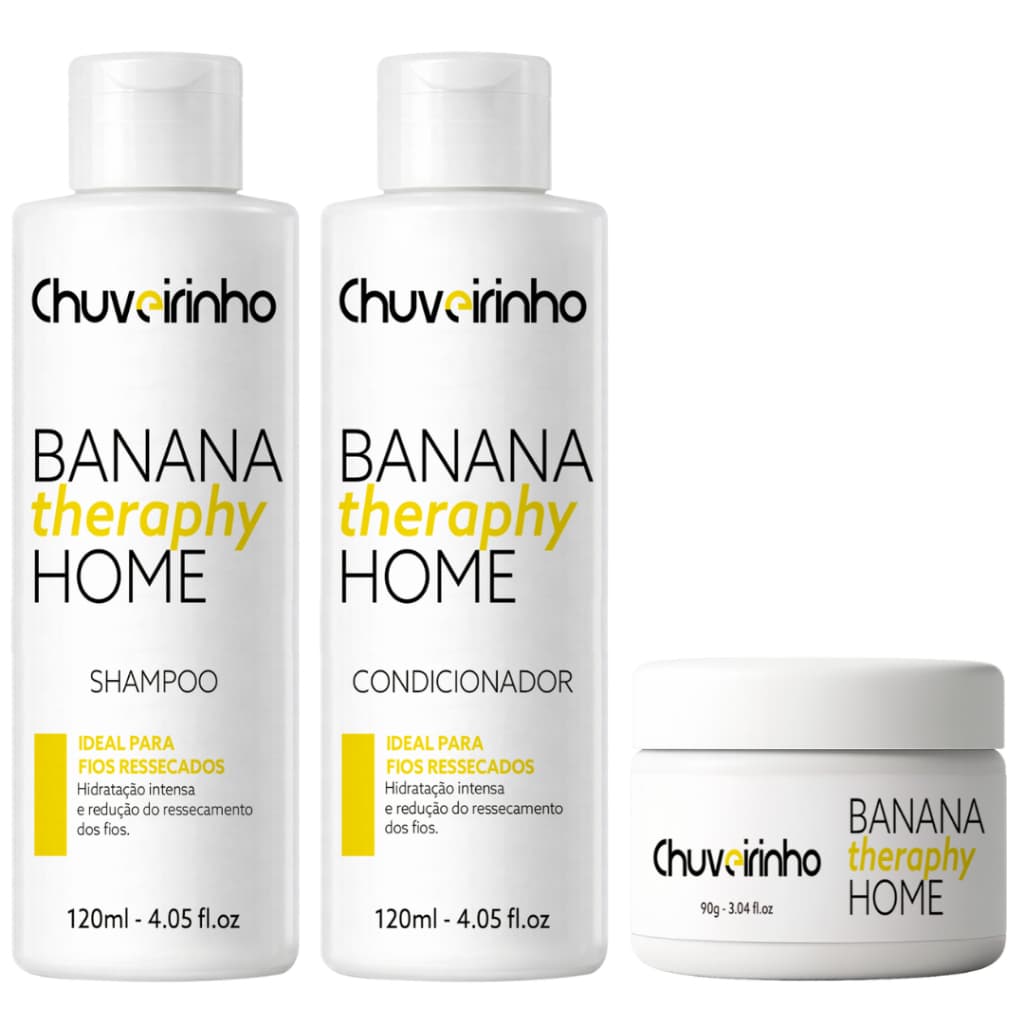 Kit Anti-Ressecamento 3 em 1 💛 Hidratação Intensa e Nutrição! Diga Adeus ao Cabelo Sem Vida!! 🍌