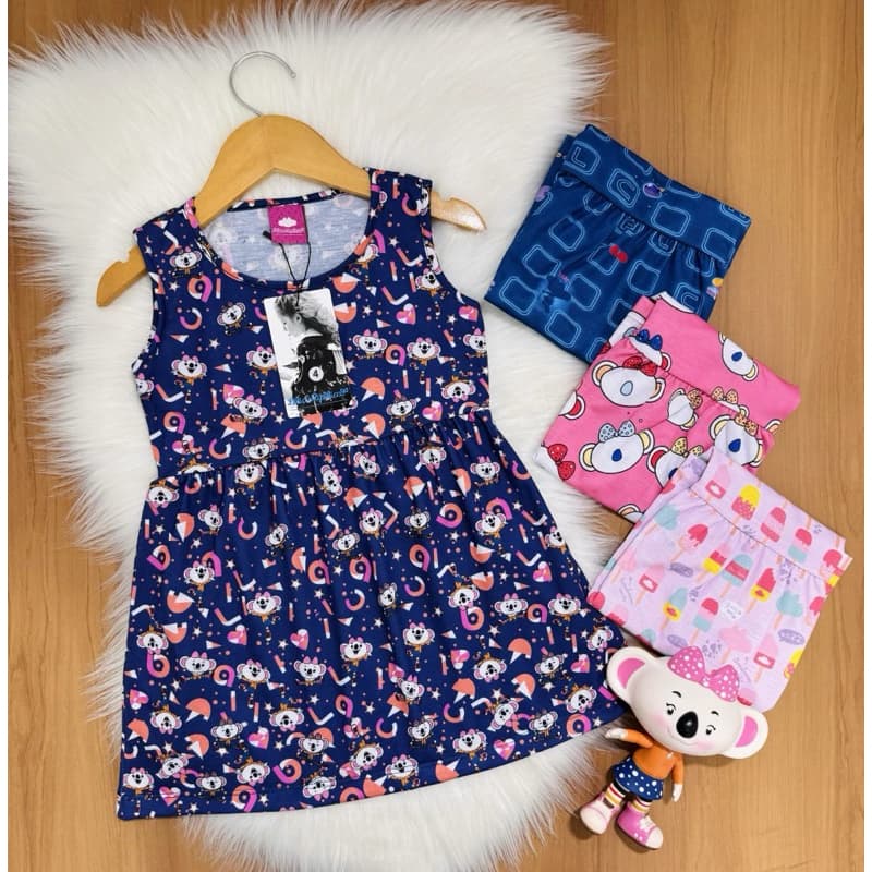 Vestido Infantil Menina Colorido Estampado Lilica Tamanho 6 Anos Confortável