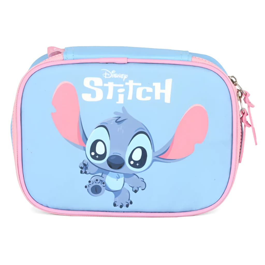 Estojo Escolar Stitch Box Disney Porta Treco 100 Pens Cor Azul Stitch Baby