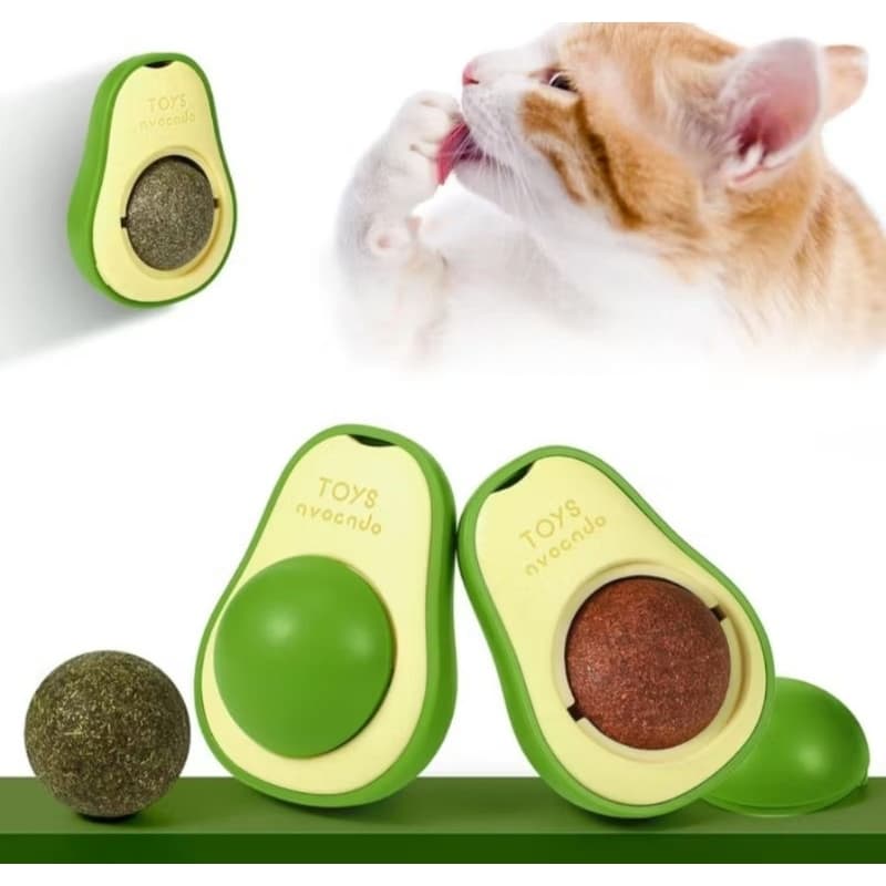 Kit Brinquedo Interativos Gato Abacate Catnip Ball Natural 360°