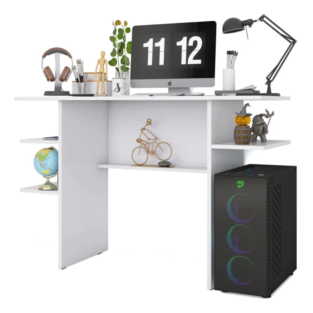 Escrivaninha Gamer Para Gabinete Para Pc Cor Branca Cor Branco Branco