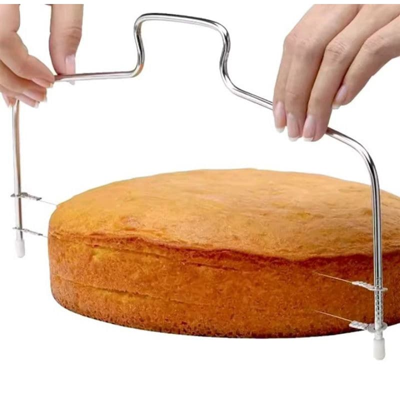 Cortador Alinhador De Bolo Facil De Cortar 2 Linhas Aço Inox